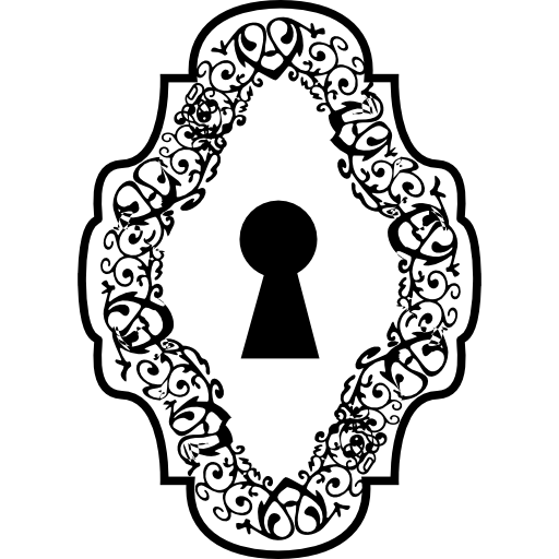 Keyhole in an ornamented vertical symmetrical shape